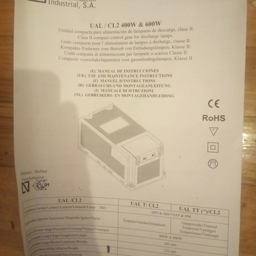ETI HPS 400w Lamp Transformer used