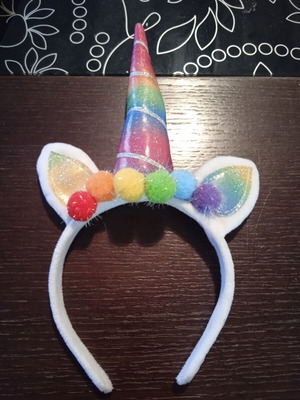 Παιδική στέκα μαλλιών μονόκερος μεταχειρισμένη, πολύχρωμη