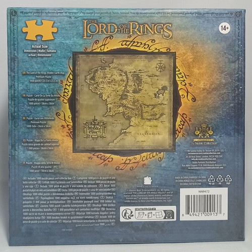 Noble Collection Lord of the Rings Middle Earth Map Puzzle new, 1000 pcs