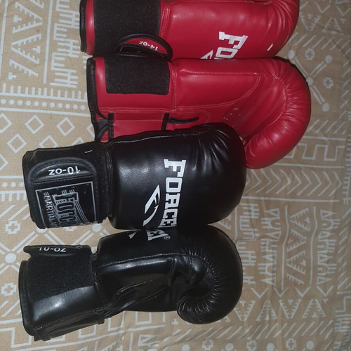 Force1 gloves and Leone shin guards for kickboxing like new