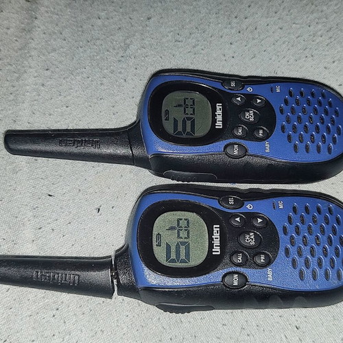 Uniden PMR845-2CK radios used, set of two with chargers and extra batteries