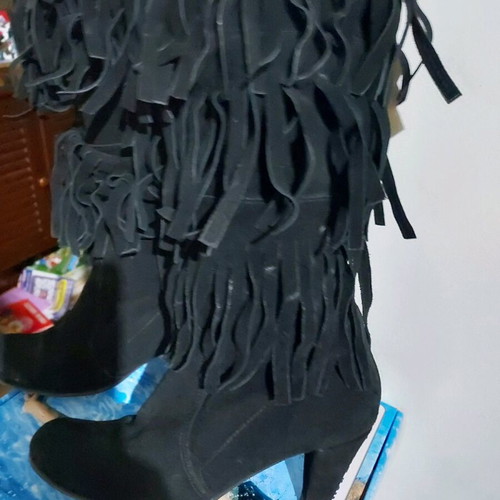 Leather suede boots like new, black, size 36