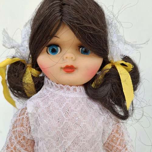 Vintage bridal doll used with dress staining collectible