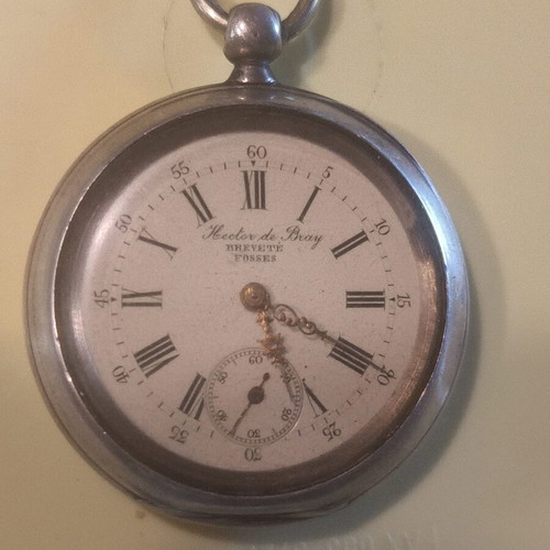 Hector de Bray antique pocket watch, key wind, c. 1870–1900