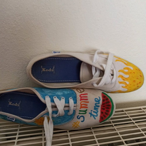 Keds women's shoes like new, painted, size 39