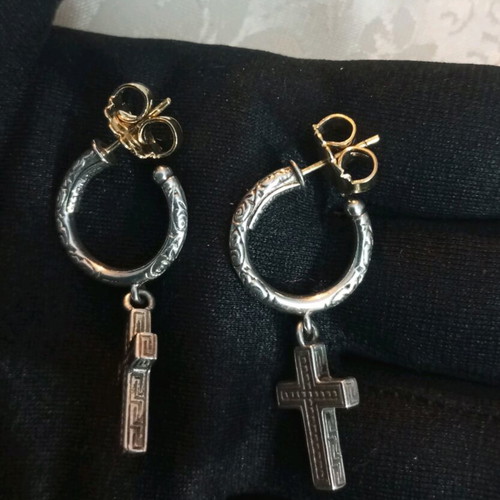 Asimohrysa Earrings 750 925 by Konstantino like new, gold post 3.5cm