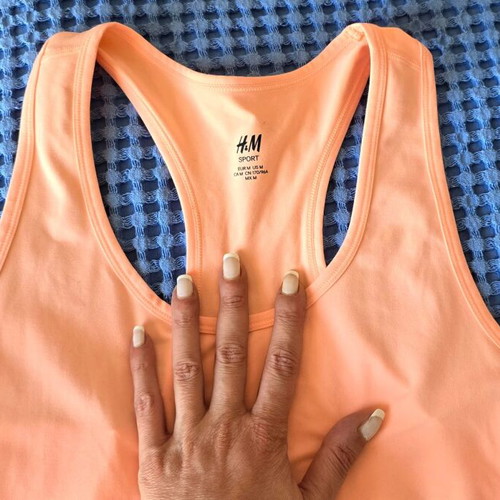 H&M sports tank top, peach color, size M