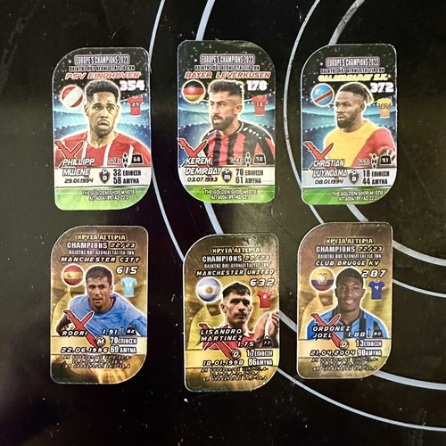 Metal football tags with player stats