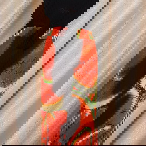 Φόρεμα ασύμμετρο Desigual αφόρετο, μέγεθος M-L, μαύρο και κόκκινο