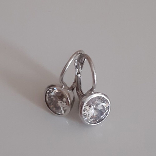 Sterling Silver Zirconia Drop Earrings like new