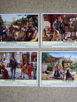 Συλλεκτικές κάρτες Liebig σετ 4 με θέμα τέχνη Pieter Bruegel σαν καινούργιο