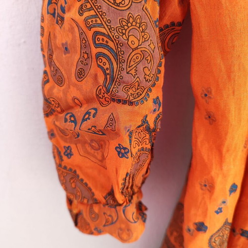 Aerin Tunic Made in Italy like new, orange with green pattern