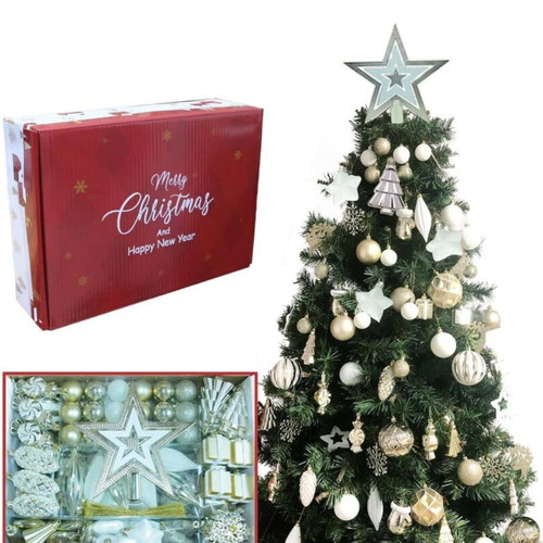 Plastic Christmas ornaments new, box of 100 pieces