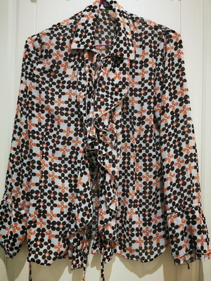 Emilio Corali floral women's shirt like new, white and brown
