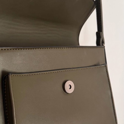 Small khaki crossbody bag like new with dark gray details
