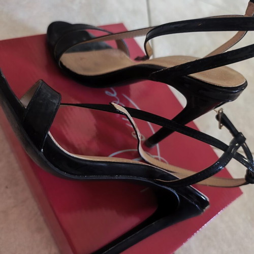 Sandals used, leather insole, size 37, black