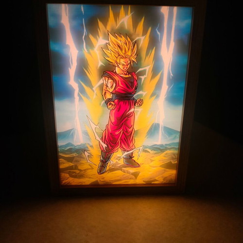 Dragon Ball LED Light Box Goku Super Saiyan frame new