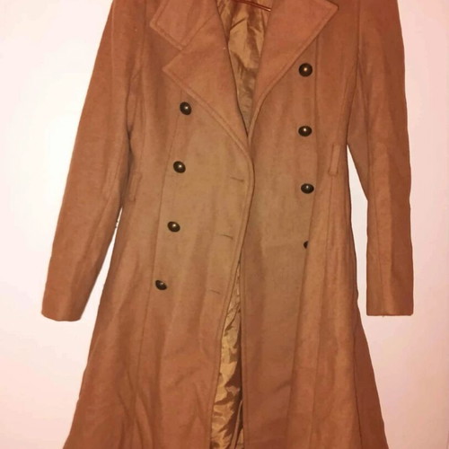 Naf Naf camel coat size 36 like new with double-breasted design
