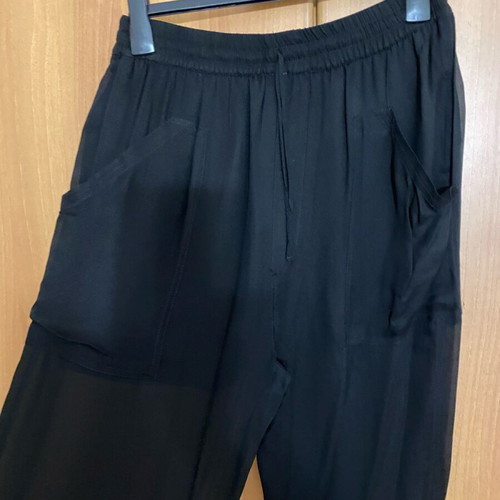 Zara Sheer Pants with Shorts Lining New, Black, Size L