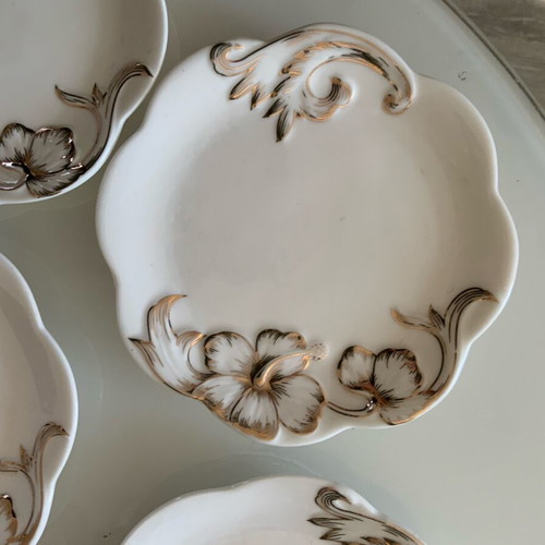 Oriana Ferelli Fine Porcelain 24K set of 6 plates new