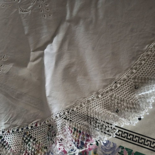 Rotonda with Cutwork Design Handmade Lace New 1.25x1.25 m