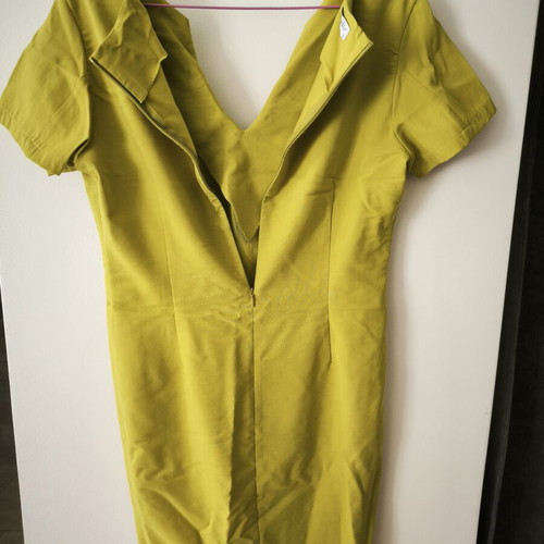 Mini dress, light green, short sleeve, back zipper