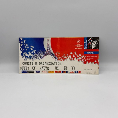 Champions League 2000 final ticket Real Madrid - Valencia used