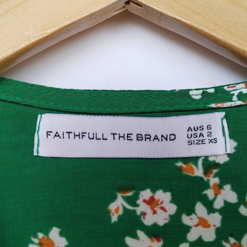 Faithfull The Brand Mini Wrap Dress Used, Green XS