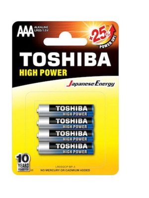 Toshiba AAA LR 6 batteries new, pack of 4