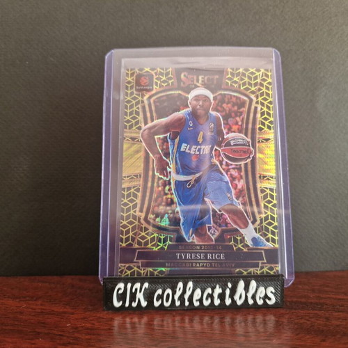 Panini Euroleague Select FOTL Maccabi Tyrese Rice Gold Spectris card /10 new