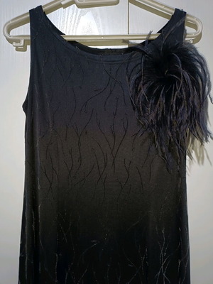 Black maxi formal dress like new with silver details