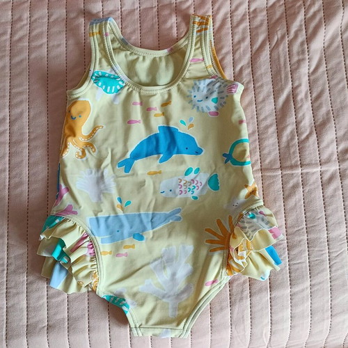Marks and Spencer one-piece swimsuit like new, yellow, 2-3 years