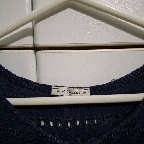 Zara short sleeve blue blouse with tassels used
