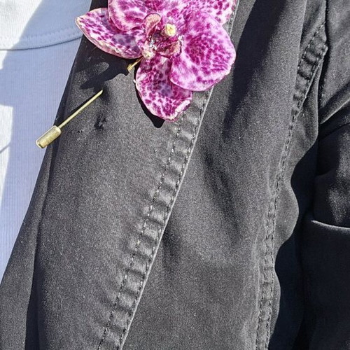 Handmade brooch pin with natural orchid flower new