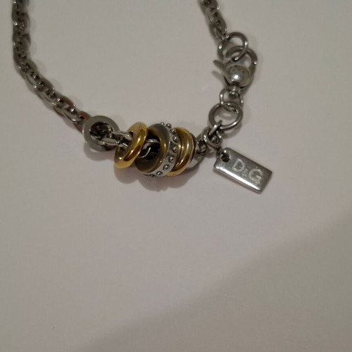Dolce & Gabbana D&G necklace with silver and gold-tone rings and chain new