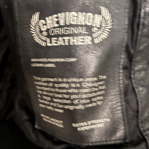 Chevignon leather bomber jacket, size XL, black