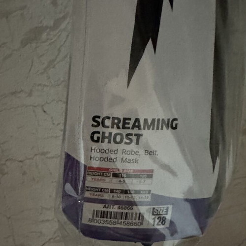 Screaming Ghost carnival costume like new for 5-7 years old