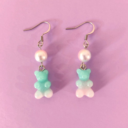 Gummy Bears earrings handmade, stainless steel clasp, new