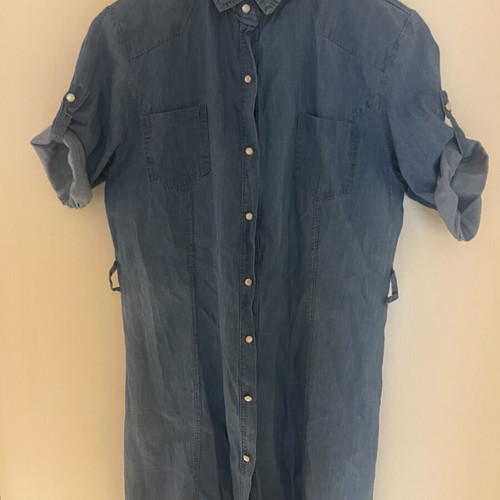 Short Sleeve Denim Dress like new, size Large, blue
