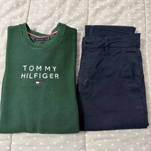 Zara pants and Tommy Hilfiger sweater set like new