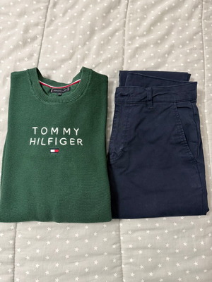 Zara pants and Tommy Hilfiger sweater set like new