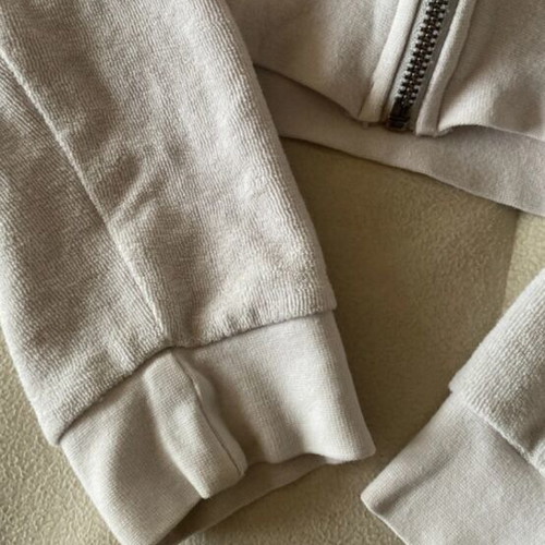 SugarFree white textured zip-up hoodie, size S