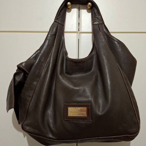 Valentino Garavani Brown Hobo Handbag used with Bow