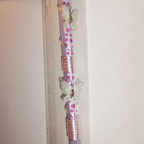 Easter candle with butterflies