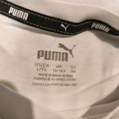 Puma T-shirt used, kids size 164 cm, white