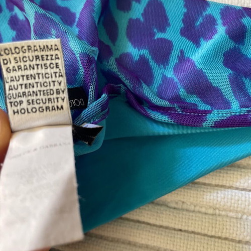 Dolce & Gabbana Mare Vintage Halter Top like new, animal print turquoise and purple