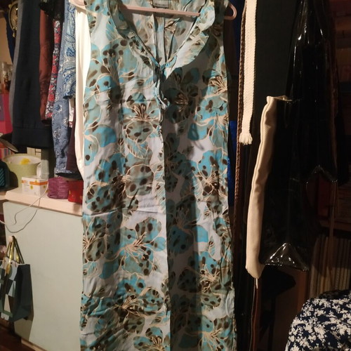 3SUISSES Floral Dress Size M/L Like New Turquoise