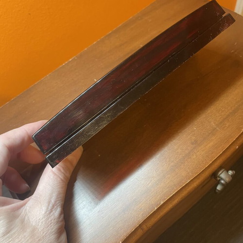 Montblanc vintage pen case with marbled red and black finish