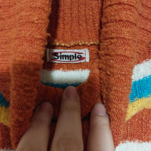 Simple colorful knitted turtleneck sweater