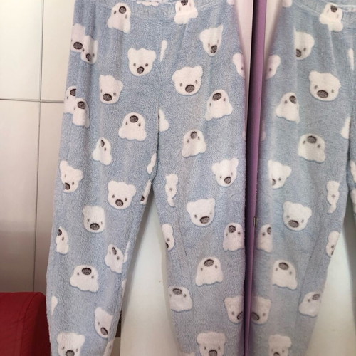 Shein fleece pajamas new, blue with bears